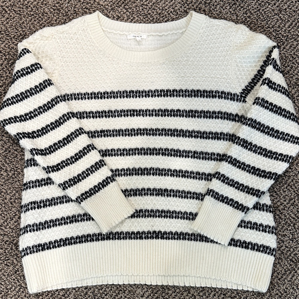Maurices Black and White Striped Sweater